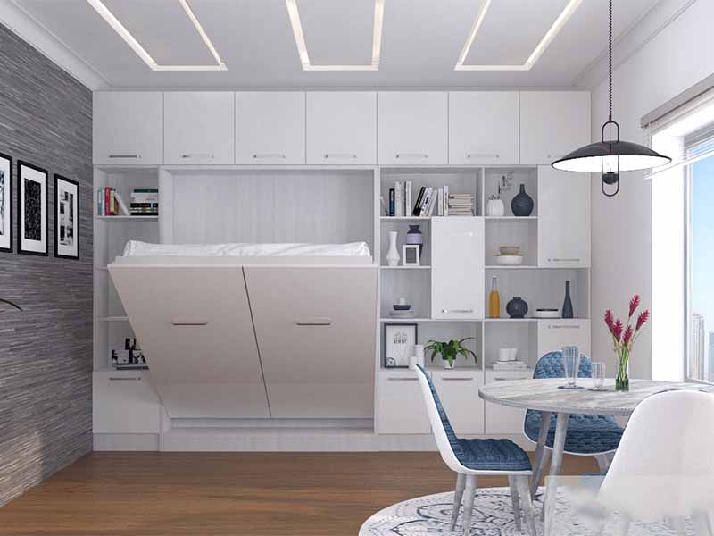 Giường ngủ thông minh kết hợp tủ quần áo có lợi ích gì? giuong gap thong minh 228