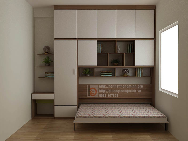 Giường ngủ gấp thông minh giá rẻ lại siêu tiện nghi giuong gap thong minh 163