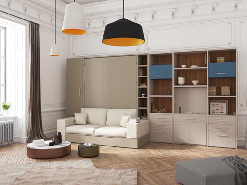 Giường gấp kết hợp ghế sofa đa năng cho phòng khách sang trọng 174