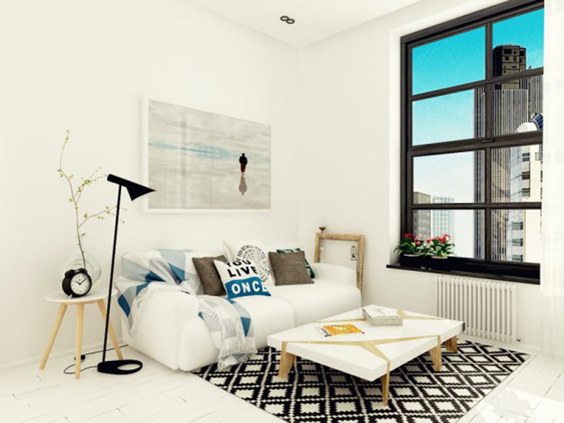 small white sofa