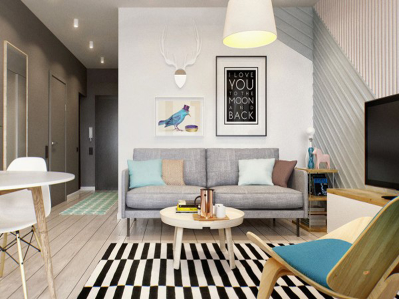 Mẫu thiết kế căn hộ đơn giản, siêu đẹp dành cho các cặp vợ chồng trẻ studio apartment design