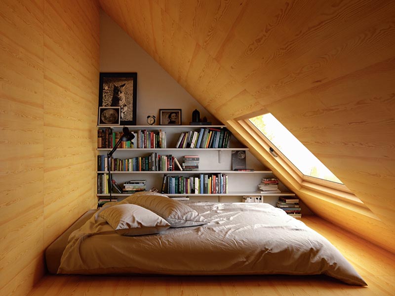 6 mẫu phòng ngủ gác mái lí tưởng ai nhìn cũng mê low ceiling attic bedroom design 1