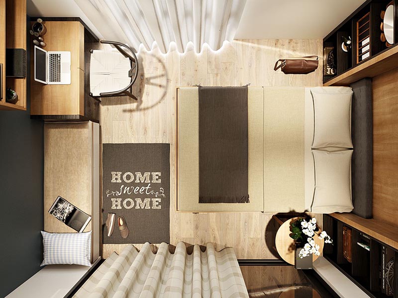 Cách thiết kế phòng ngủ nhỏ siêu chất modern modest sized bedroom
