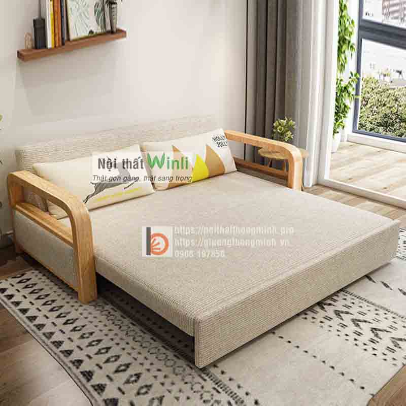 sofa giường gỗ nan sắt tay cong7 sofa giường gỗ nan sắt tay cong7