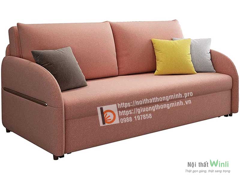 sofa giường thông minh nan sắt-hồng1 sofa giường thông minh nan sắt hồng1