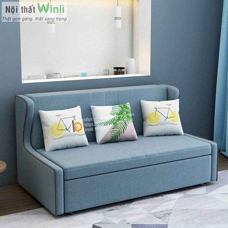 sofa giường xanh3 sofa giường