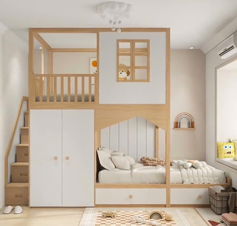 giường 2 tầng có tủ áo cho bé yêu giuong 2 tang co tu ao cho be yeu 1
